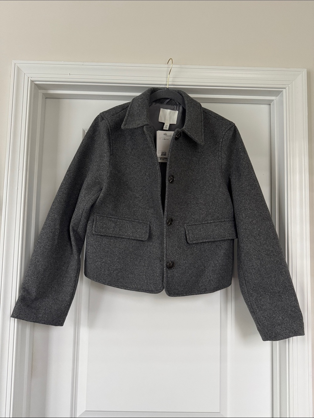 H&M Dark Gray Wool Blend Pea Coat